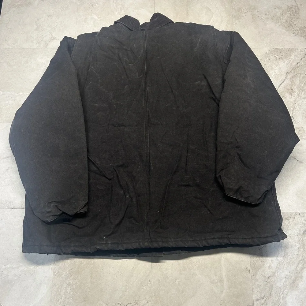 Dickies Chore Coat Black Canvas Work Jacket Mens 3XL Quilted Lining Corduroy